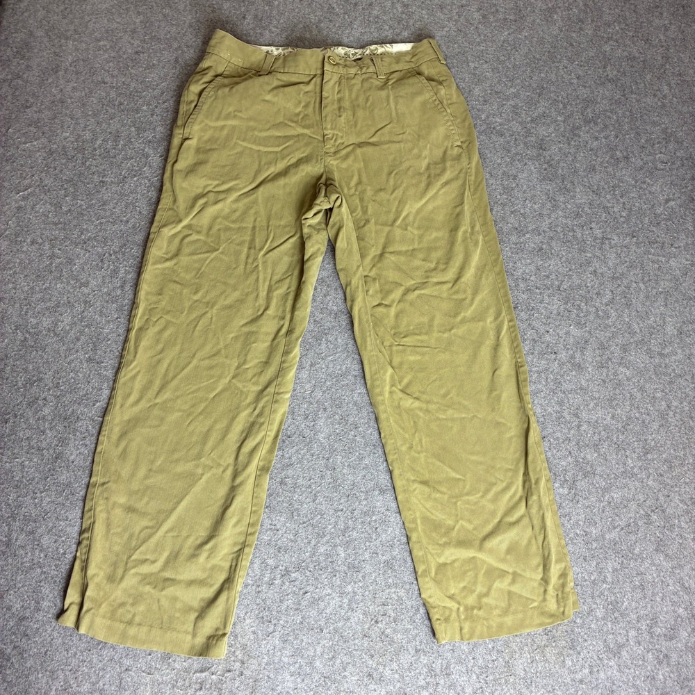 Tommy Bahama Mens 32x28 Tencel Tan Khaki Chino Pants Straight Leg Trousers